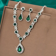 Water Droplet Necklace And Earrings Set Elegant Two Piece Jewelry Gift For Girlfriend And Best Friend Birthday Surprise