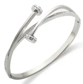 Stainless Steel Zirconia Bracelet For Women Fashion Jewelry Bangles Elegant Accessory