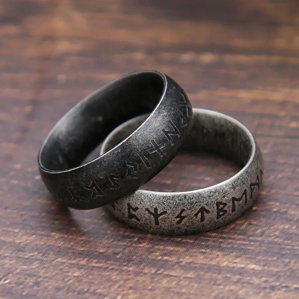 Fashion Retro Viking Rune Ring For Men And Women 316L Stainless Steel Odin Letter Ring Amulet Jewelry Gift Wholesale - Simples Market