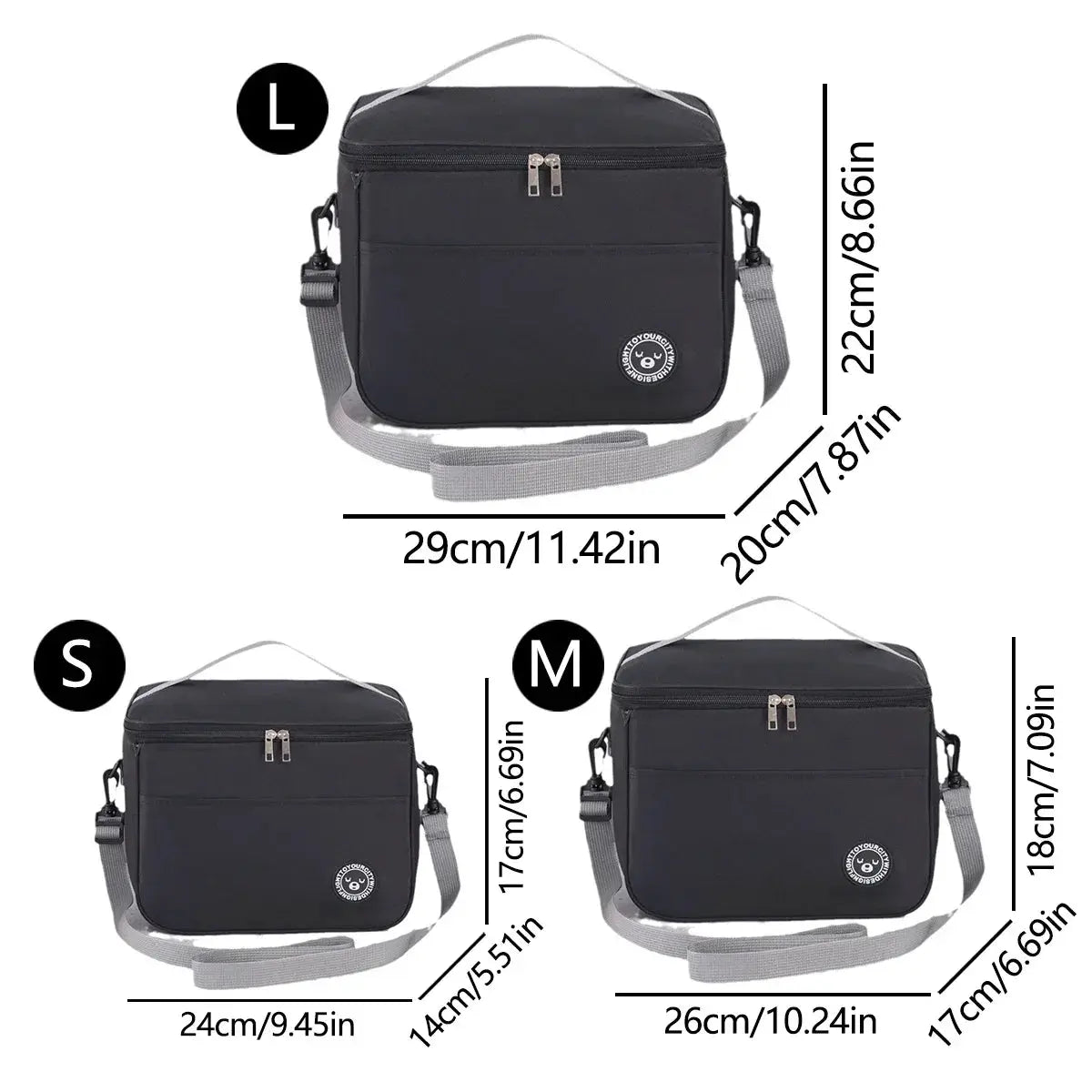 Insulated Lunch Bag With Shoulder Strap Spacious Capacity And Thickened Waterproof Oxford Keeps Meals Fresh All Day