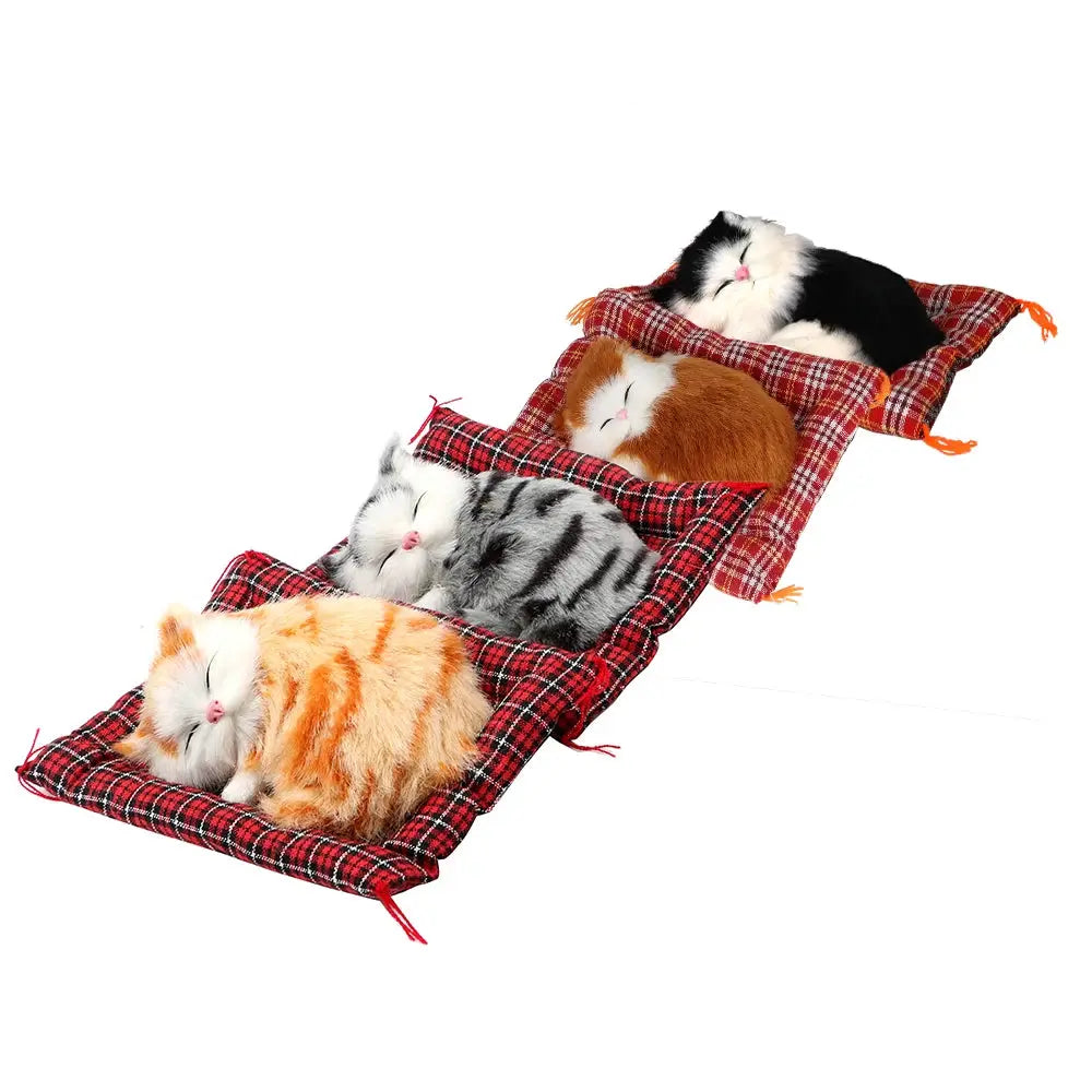Lovely Plush Kitten Doll Toy For Home And Car Decoration Cute Simulation Sleeping Cat Dashboard Ornament