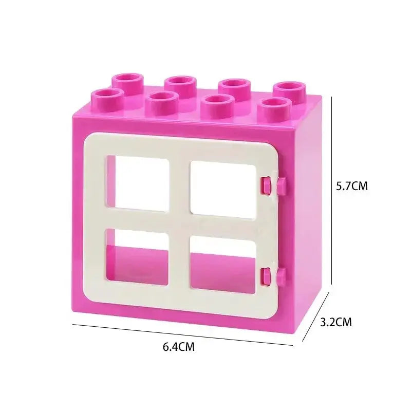 Big Building Blocks Houses Kit With Doors Windows Walls And Roof Compatible With Large Bricks Boys And Girls Toy Gifts