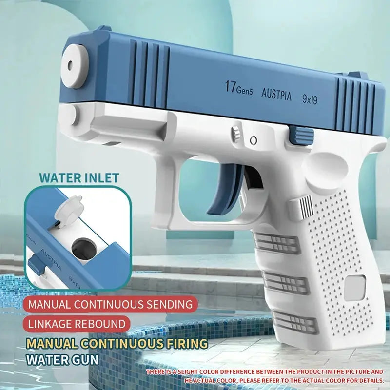 Mini Handgun Water Gun For Kids Manual Continuous Fire Toy Summer Outdoor Water Battle Fun For Ages 3 To 6