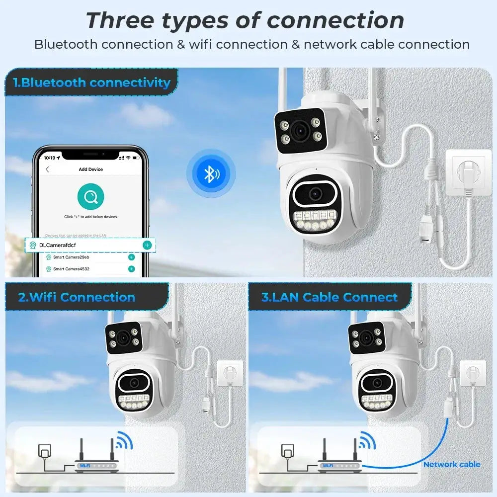 Simples Market Bestseller 360° No Blind Spot Waterproof Outdoor WiFi Security Camera with remote phone monitoring