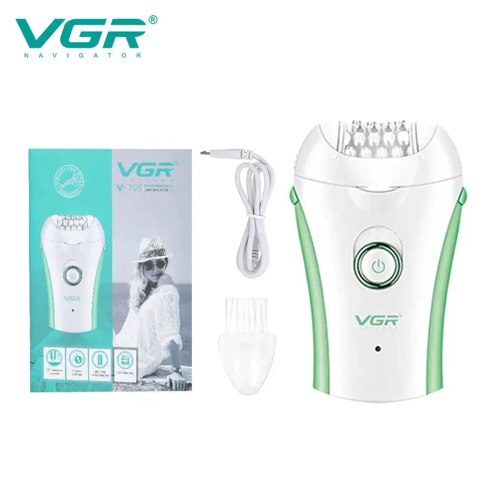 VGR 705 Epilator Professional Hair Remover Rechargeable Portable Electric Epilator For Women