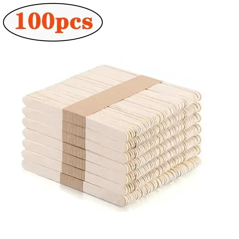 100 Pcs Ice Cream Popsicle Sticks Wooden Sticks For DIY Crafts Natural Wood Lolly Sticks