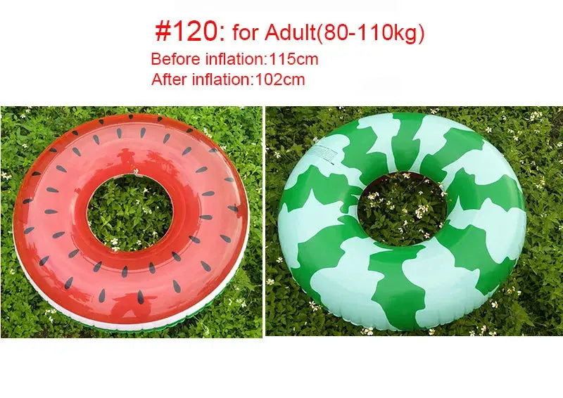 One Piece Inflatable Watermelon Pool Float Ring for Summer Parties Eco Friendly PVC Floating Ring Toy