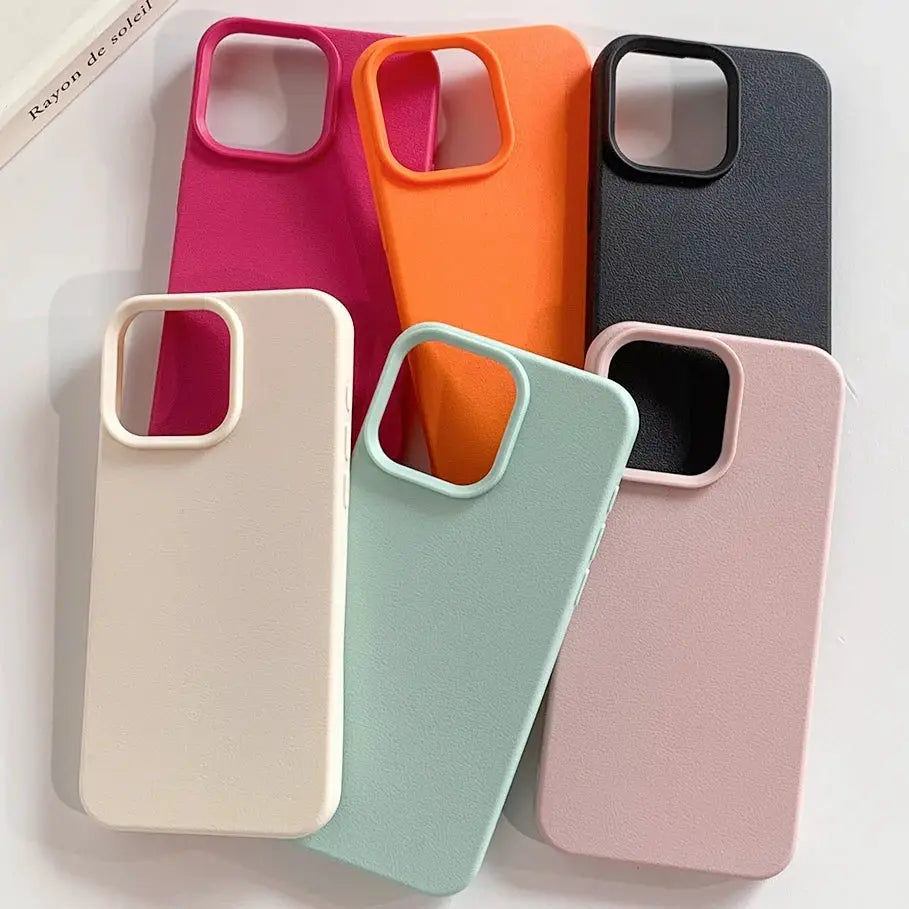 Leather Phone Case For iPhone 11 Through 17 Pro Max And iPhone Air Soft TPU Shockproof Funda Cover