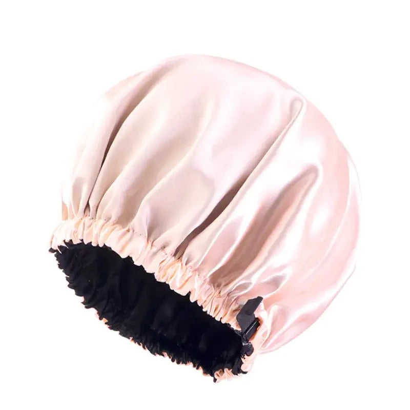 SilkNest Satin Sleep Bonnet Adjustable Double Layer Large Satin Lining For All Night Curly Hair Protection