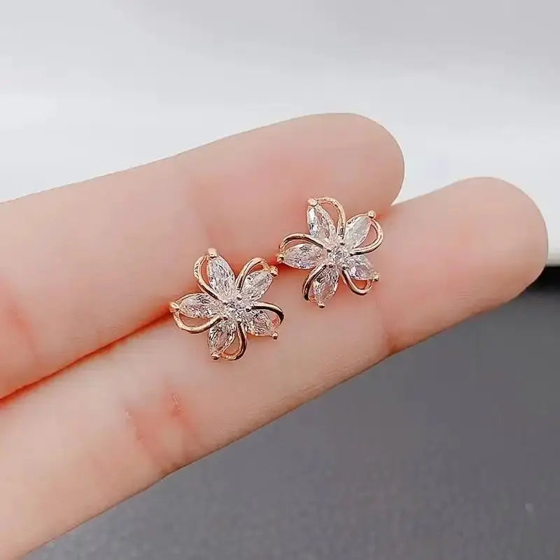 925 Silver Needle Heart Earrings For Women Korean Fashion Crystal Jewelry 2026 Trending Luxury Hoop Earrings
