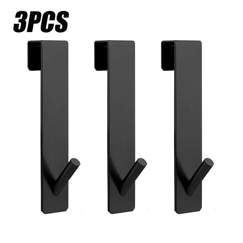 S-shaped stainless steel shower hooks by Simples Market, black finish, 3-piece set