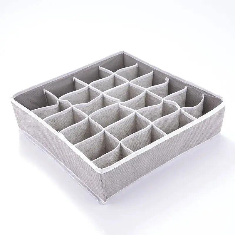 24 Lattice Non Woven Storage Box For Socks Briefs And Underwear Collapsible Wardrobe Organizer With Belts And Ties