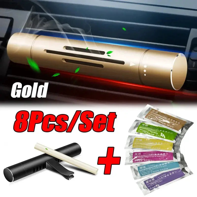 8 Piece Car Air Vent Perfume Set Aviation Aluminum Alloy Fragrance Aroma For Auto Interior Freshening