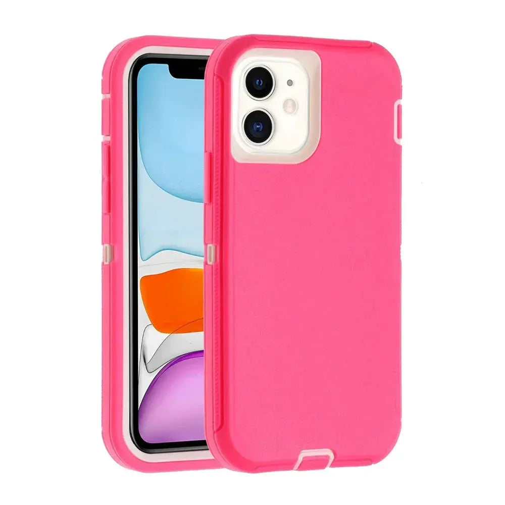 Simples Market Premium 3IN1 heavy-duty iPhone case in pink with anti-drop shockproof protection