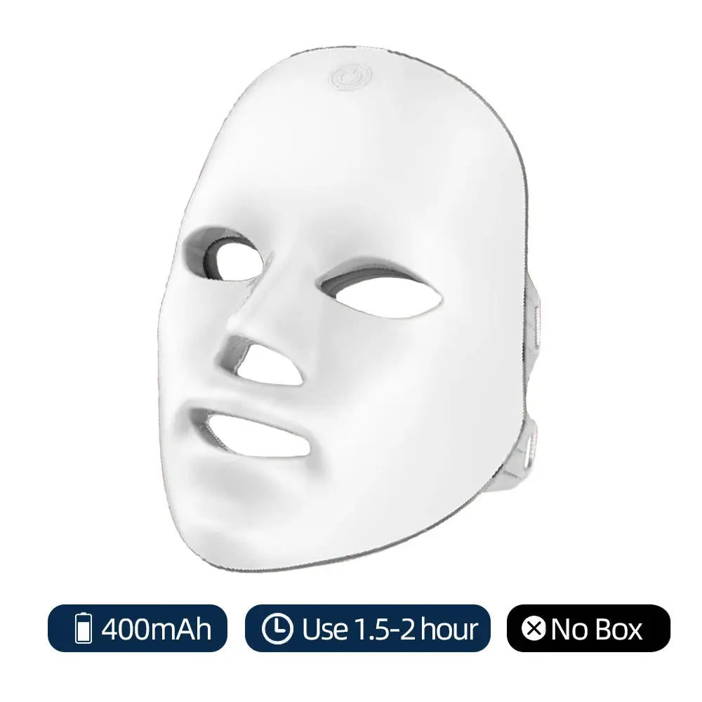 Rechargeable LED Facial Mask Seven Color Photon For Skin Rejuvenation