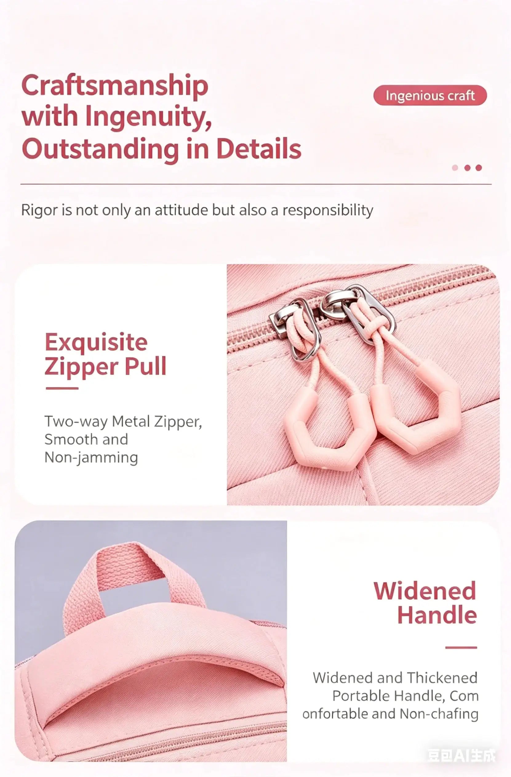 Simples Market pink ergonomic spine backpack for elementary girls, large capacity, lightweight, waterproof