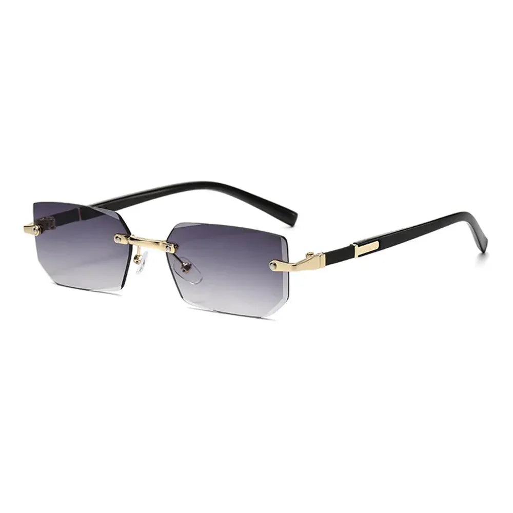 Rimless Edge Rectangle Sunglasses Unisex Frameless Designer Fashion Y2K Vintage Square Sun Glasses