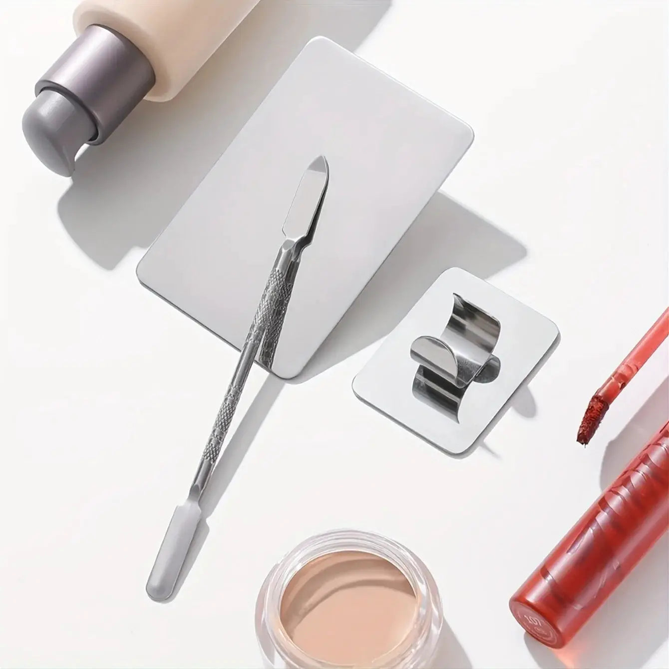 KissDate Stainless Steel Makeup Spatula Palette For Foundation Mixing And Cosmetic Blending And Nail Art