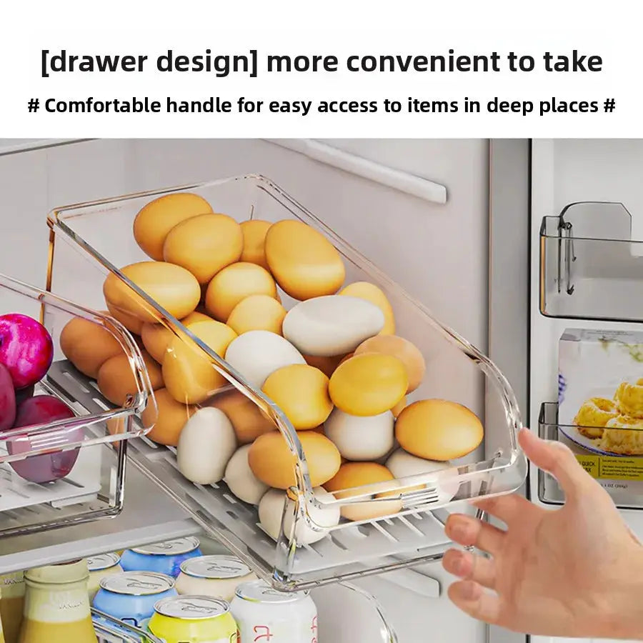 Clear Fridge Organizer Bins For Fruit Vegetables And Drinks, Transparent Refrigerator Storage Containers