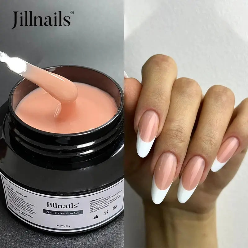 Jillnails 50g Self Leveling Medium Gel Milky Pink White Builder For Easy Shaping Without Running Into Cuticles