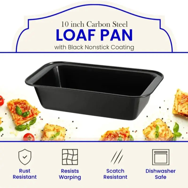 KitchenPro Nonstick Bread Loaf Pan Carbon Steel Even Heat Bakeware for Bread Brownies Meatloaf Easy Release