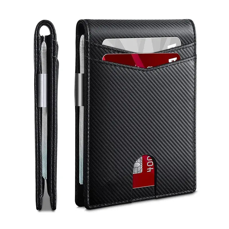 Simples Market RFID carbon fiber slim men's wallet with card slots