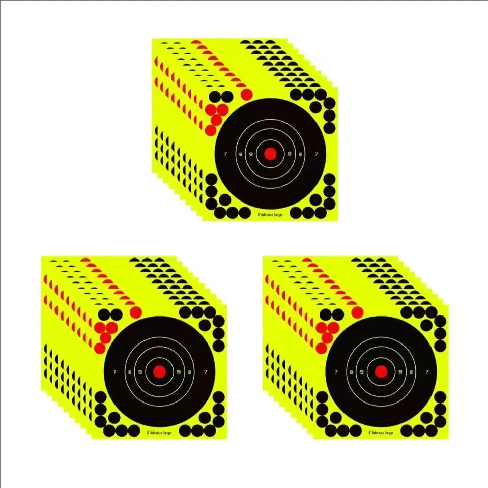 10 To 100 Pack 8 Inch Splatter Target Stickers High Visibility Reactive Paper Targets For Shooting Hunting Training