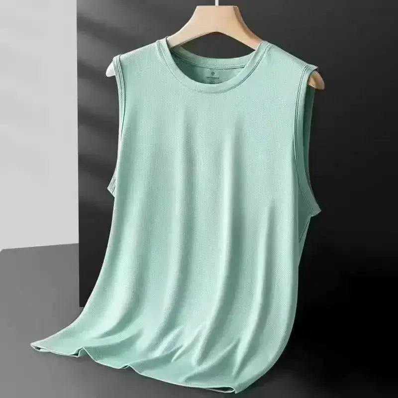 Men's Ice Silk Mesh Vest Breathable Lightweight Sleeveless Tank Top For Sports Summer Casual Wear