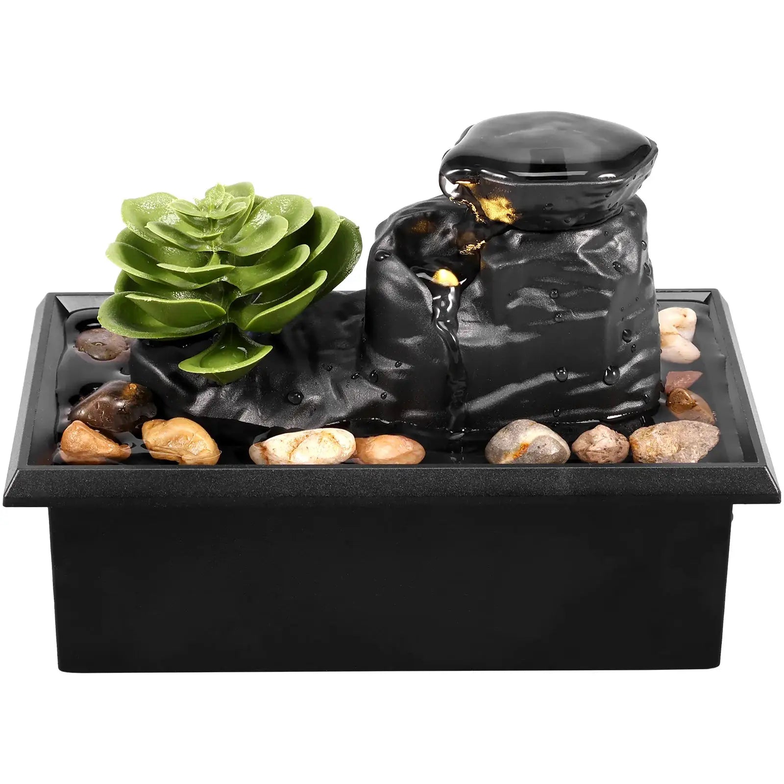 Tabletop Waterfall Fountain For Relaxation And Meditation Desktop Decor With Soft Ambient Lights And Mothers Day Gift