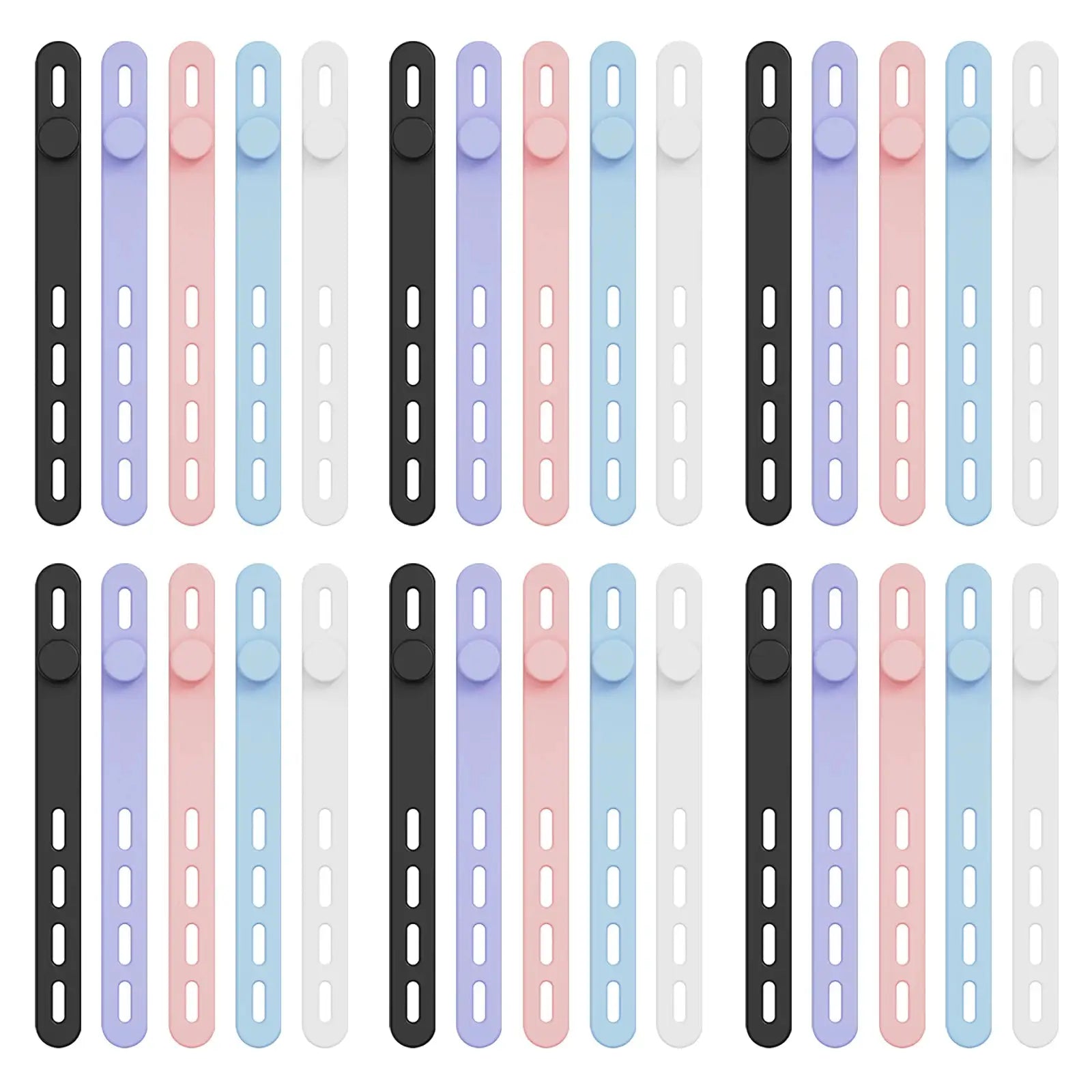 FlexiCord Silicone Cable Ties Set Adjustable Reusable Cord Organizer For Neat Tangle Free Cables