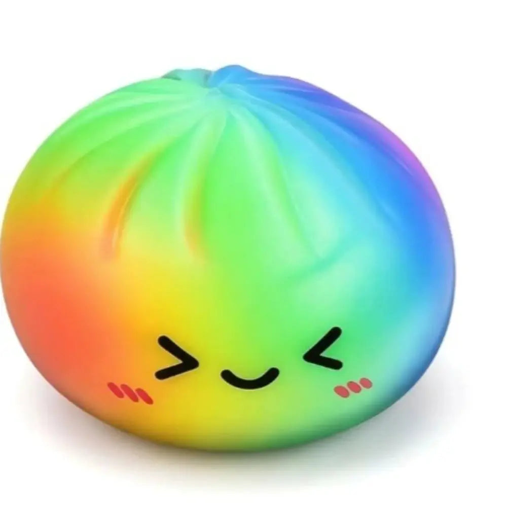 Rainbow Dumpling Squishy Toy Bamboo Slow Rising Stress Relief Fidget Ball For Adults And Kids