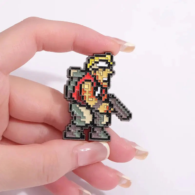 Shooting Game Enamel Pin Zinc Alloy Backing For Clothing Anime Fans Gift Stylish Collectible