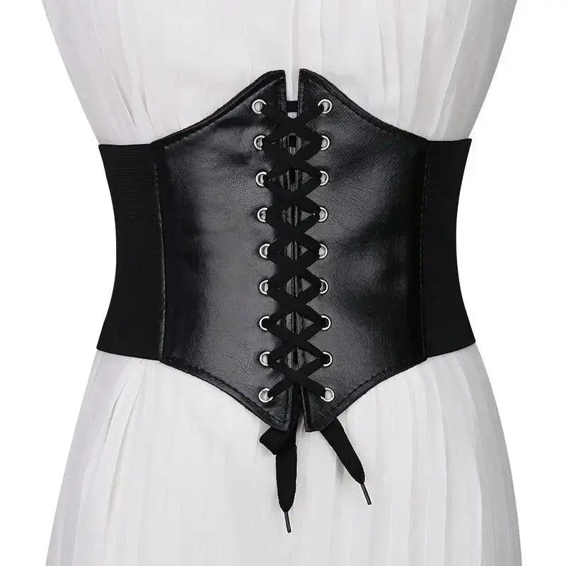 Ouji Womens Victorian Gothic Blouse Ruffled Front With Adjustable Lace Up Closure