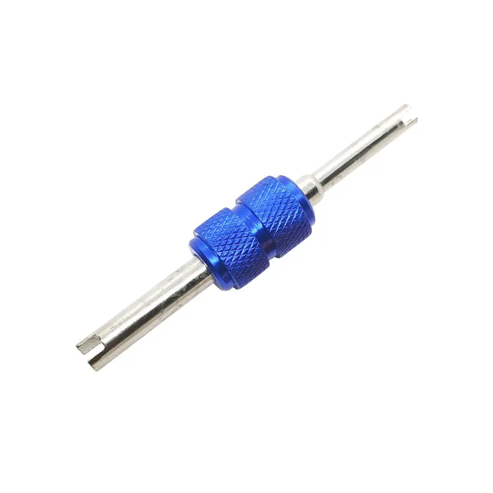 Tire valve core remover screwdriver, blue aluminum body, Simples Market dual-use auto and bicycle tool