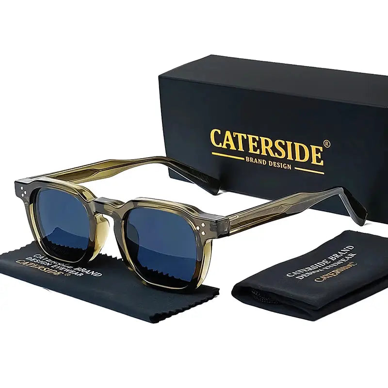 Caterside Fashion Unisex Small Frame Square Sunglasses Personalized Design With UV400 Lenses