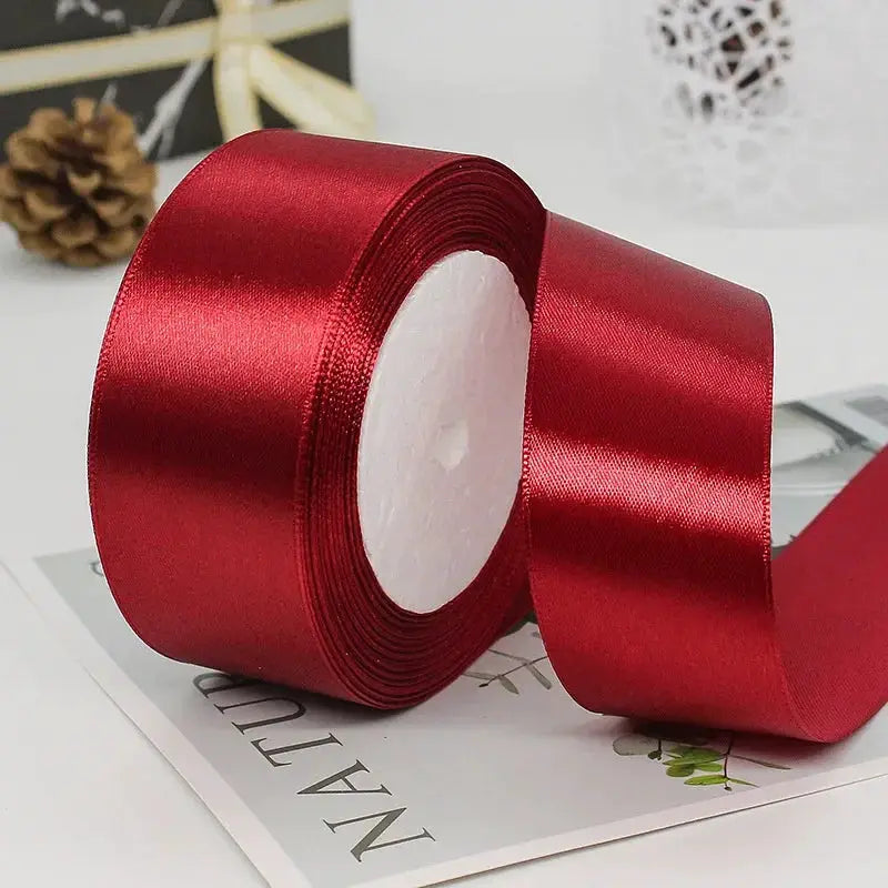 22 Meters Satin Ribbon Assorted Colors 6mm Wide 100 Percent Polyester Gift Wrap Craft Bow