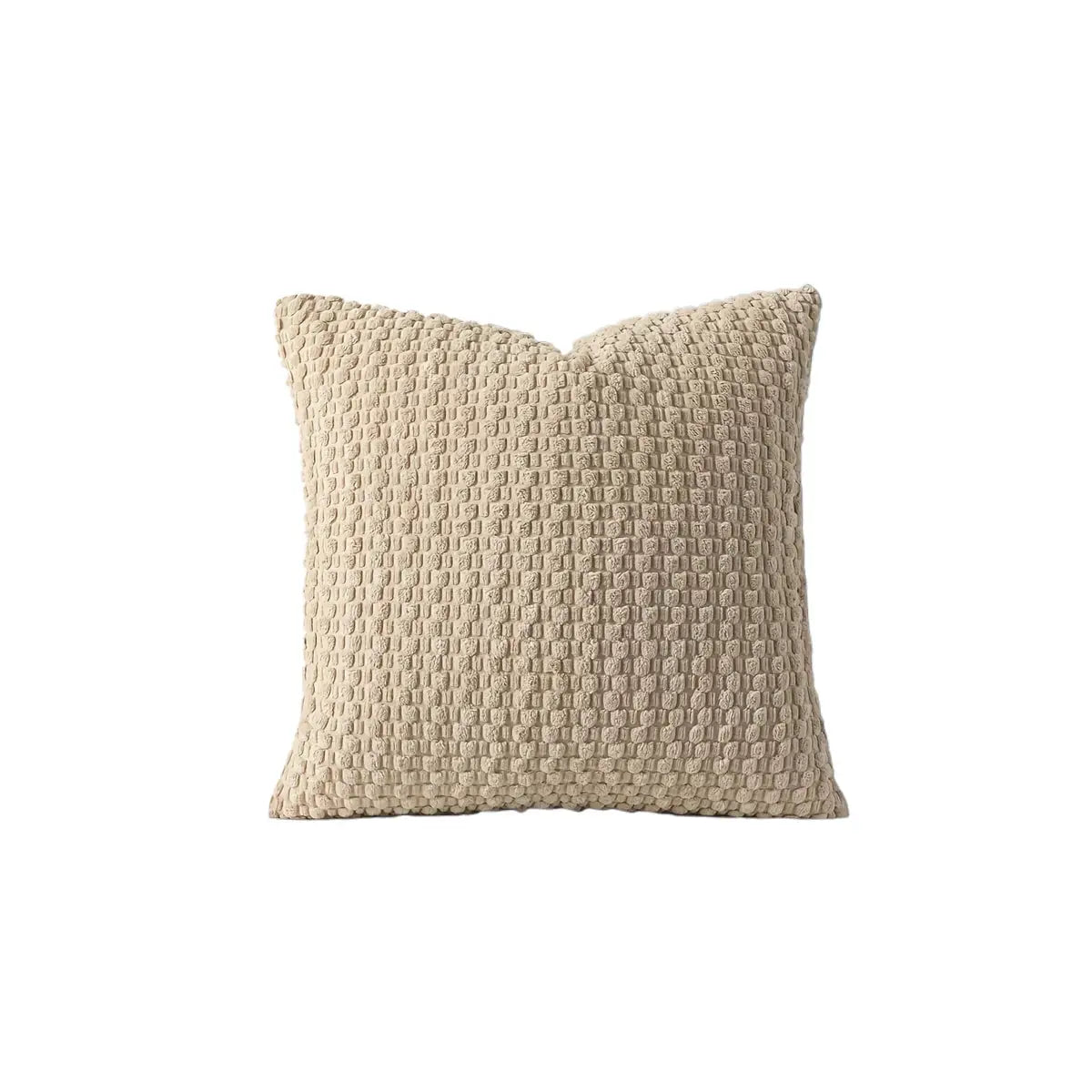 Soft Boho Style Double Sided Pillow Cover Corduroy Stripe Square Farmhouse Neutral Decor 100 Percent Polyester - Simples Market