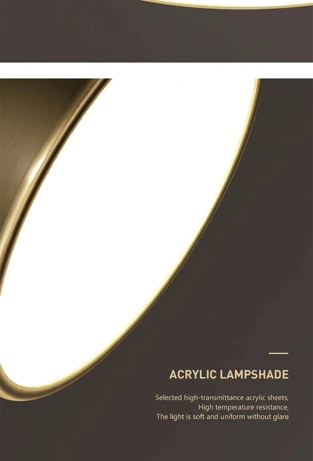 Round copper LED ceiling light with acrylic lampshade by Simples Market