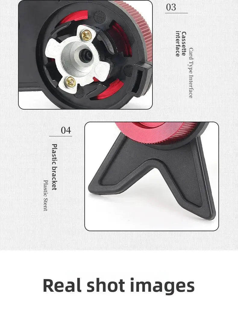 Simples Market butane adapter with bracket for camping stoves, red dial, metal joint, black stand