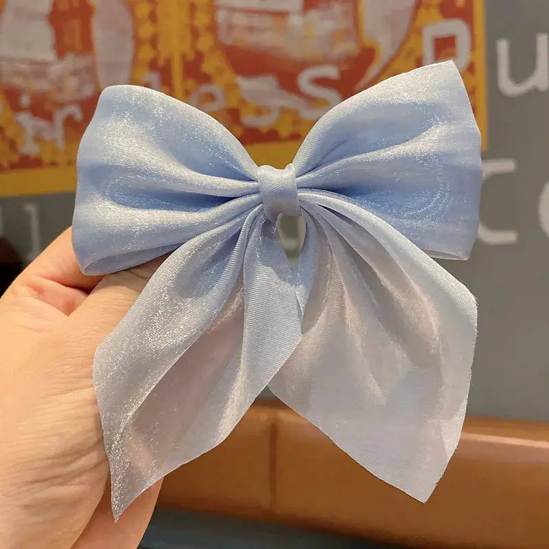 GlamLuxe 3 Piece Bling Bow Tassel Barrettes Hair Clips For Women And Girls Sparkling Tassel Accents