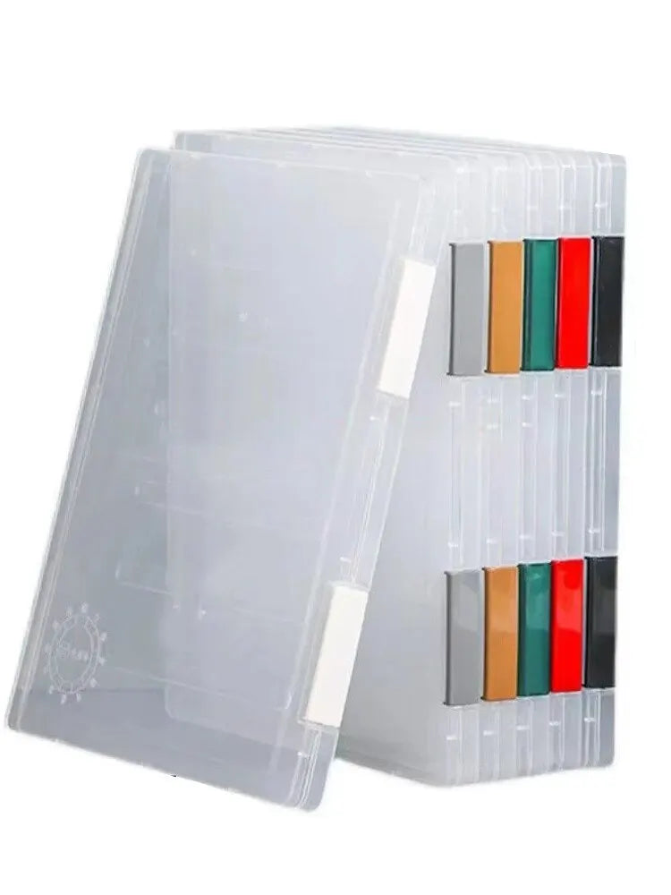 A4 transparent PP file box with multi-layer double-layer design, portable for school use