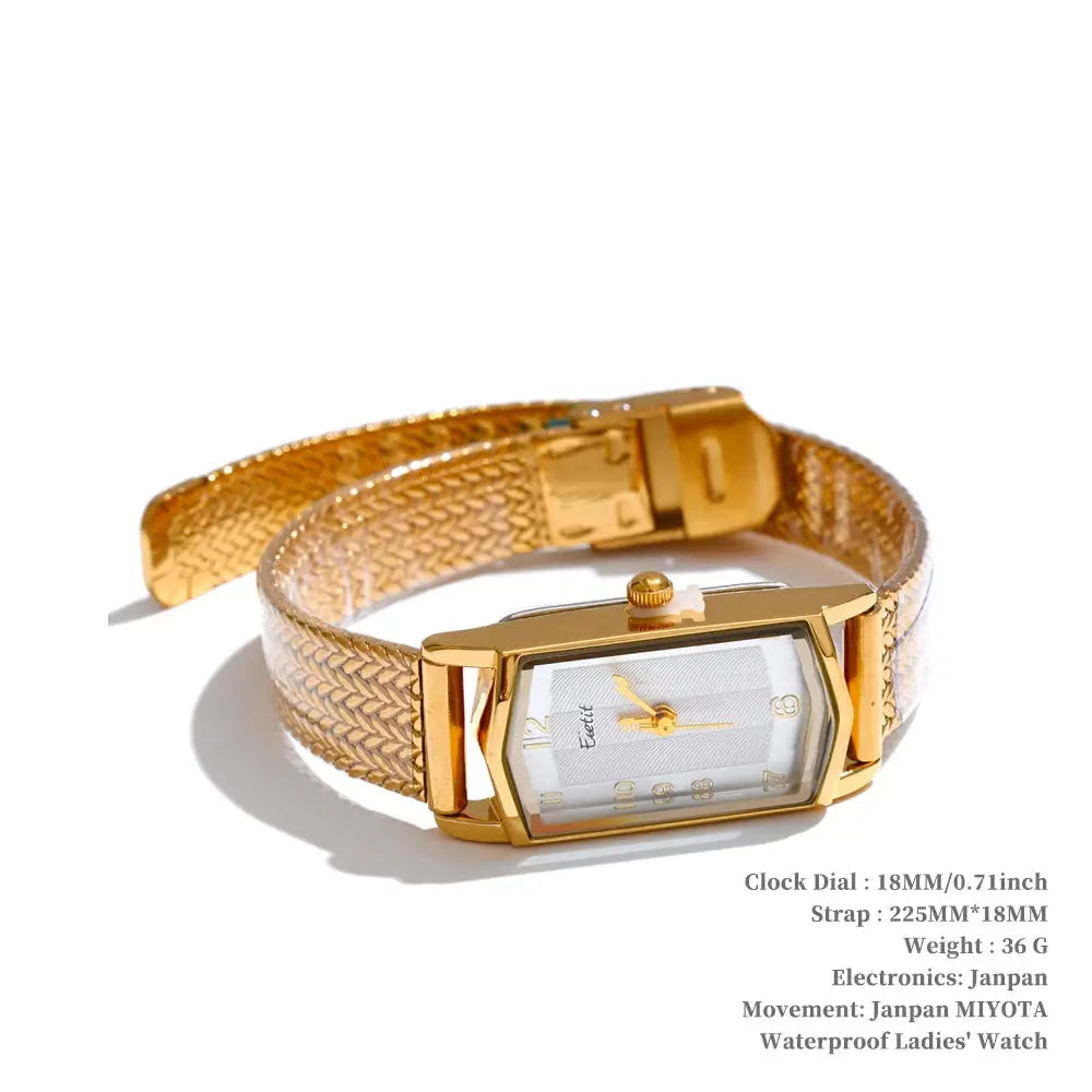 Yhpup Fashion Stainless Steel Ladies Watch With 18K Gold PVD Plating Japanese Movement 3 ATM Water Resistant