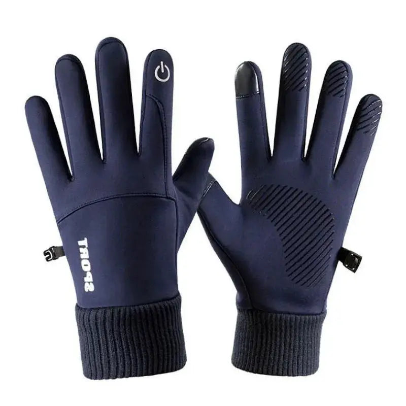Warm Waterproof Full Finger Cycling Gloves With Touch Screen Fleece Lined For Outdoor Sports Running Motorcycle Ski