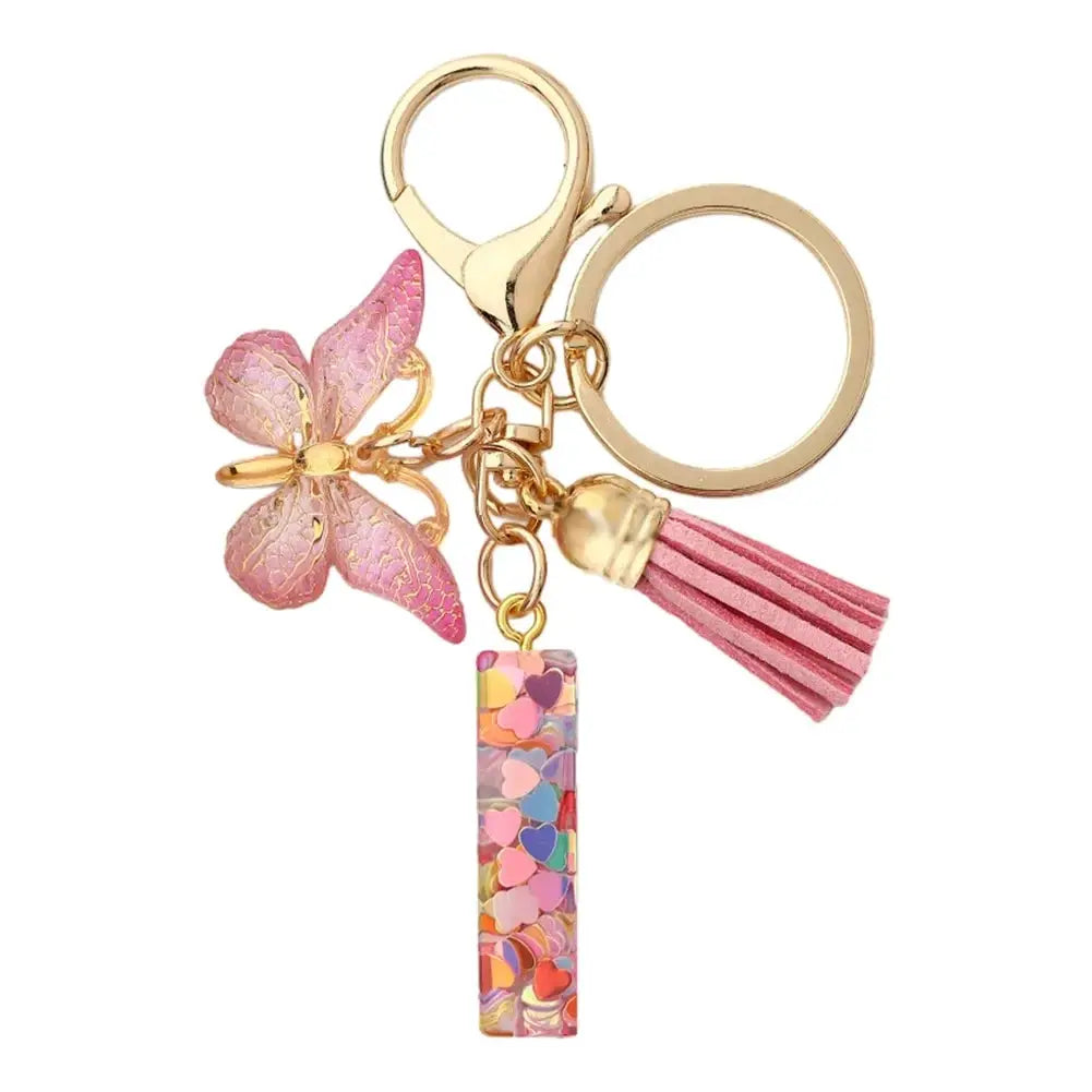 Customizable A To Z Letter Keychain With Resin Pendant Metal Holder Lobster Clasp For Keys Bags And Cars