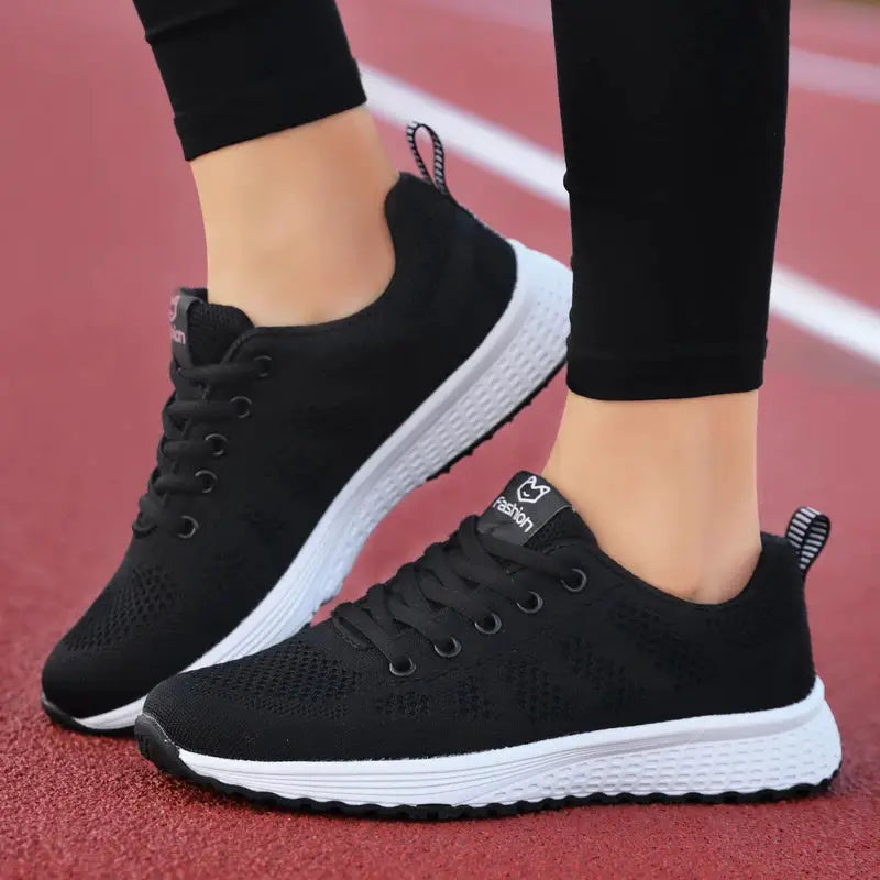 NovaStride Women Platform Running Shoes With Breathable Mesh Upper For Comfort And Stability