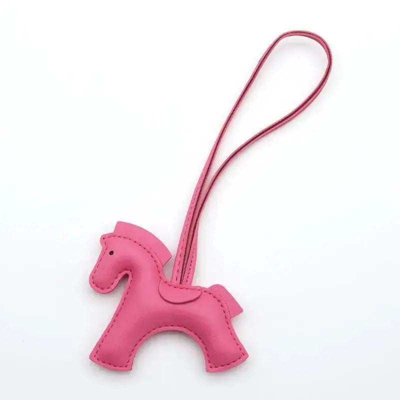 Premium PU Leather Pony Embellishment Car Keychain Multicolor Horse Design For Bags Keys Gift Birthday
