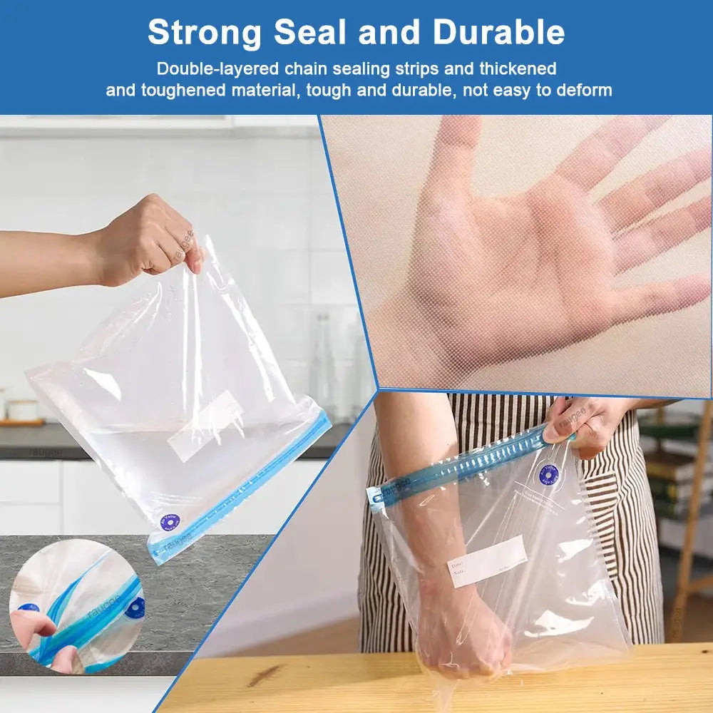 Reusable Food Vacuum Bags Set 10 Pieces Small And Large Sizes Vacuum Sealed Food Storage Bags For Freshness Preservation
