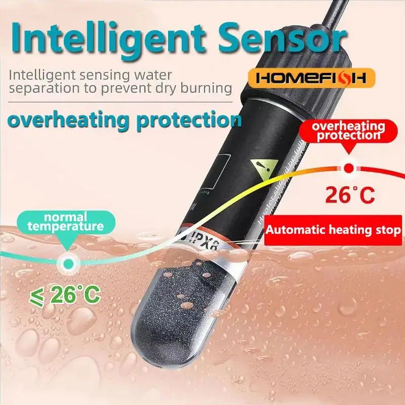 USB Mini Aquarium Heater for Small Fish Tanks with Automatic Constant Temperature Control 26 Celsius Immersion Type