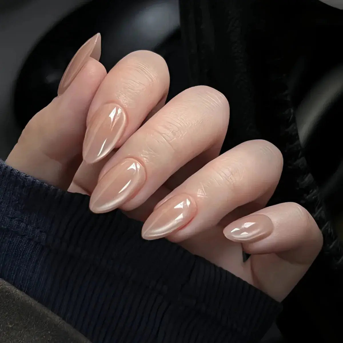 AuraNails 24Pcs Short Oval Blush Pink Press On Nails Full Coverage Acrylic Tips With Glue Included