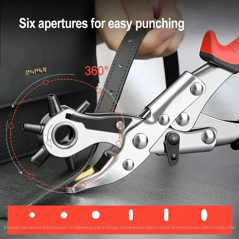 Leather Hole Punch Tool Belt Puncher Multifunctional Carbon Steel For Leather Crafting And DIY